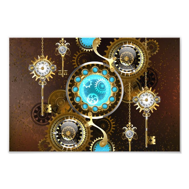 Foto Fundo Enferrujado Steampunk com Lentes Turquesa (Frente)