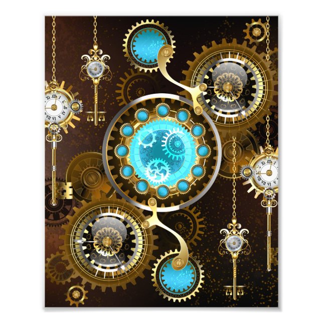 Foto Fundo Rusty Steampunk com Lentes Turquesa (Frente)