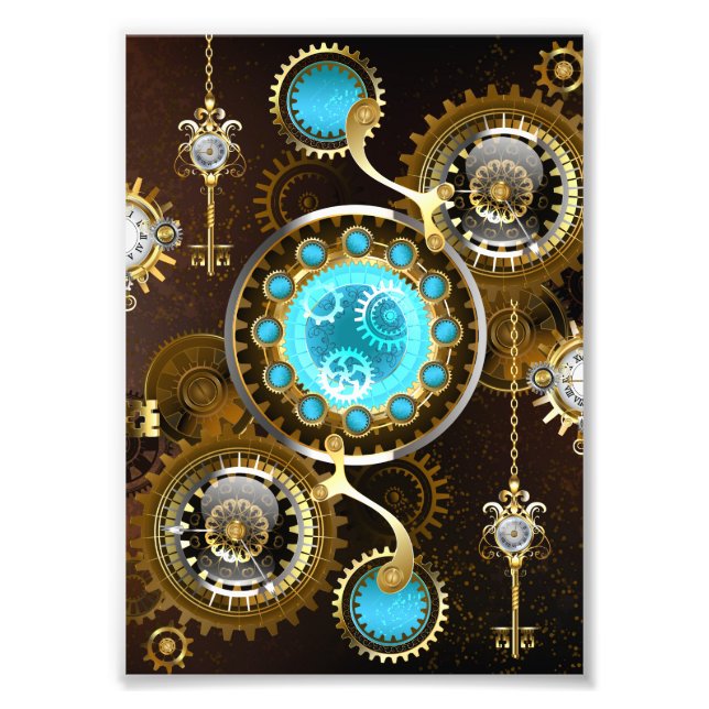 Foto Fundo Rusty Steampunk com Lentes Turquesa (Frente)