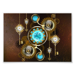 Foto Fundo Rusty Steampunk com Lentes Turquesa