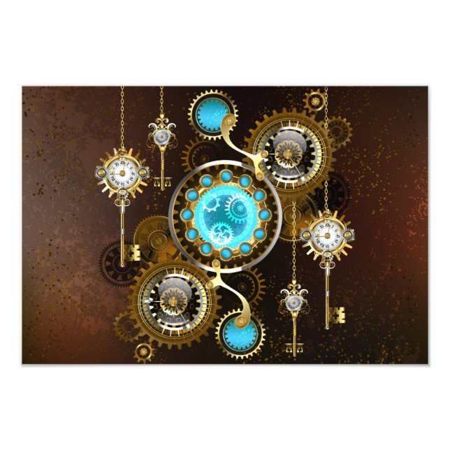 Foto Fundo Rusty Steampunk com Lentes Turquesa (Frente)