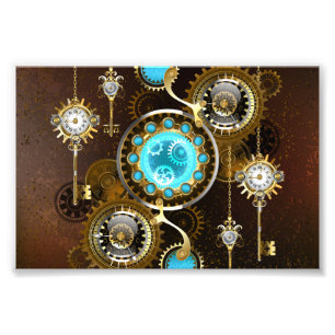 Foto Fundo Rusty Steampunk com Lentes Turquesa