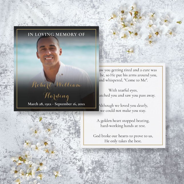 Foto Funeral Memorial Prayer Cartões Poem (Photo Funeral Memorial Prayer Poem Cards)