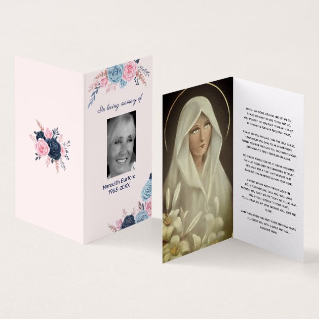 Foto Funeral no Cartão de Oração de Memória Amante (Interior e exterior)