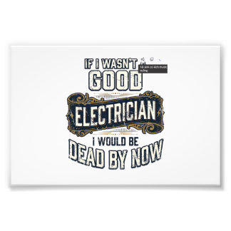 Foto Funny Electrician Vintage Engraving Quote Design