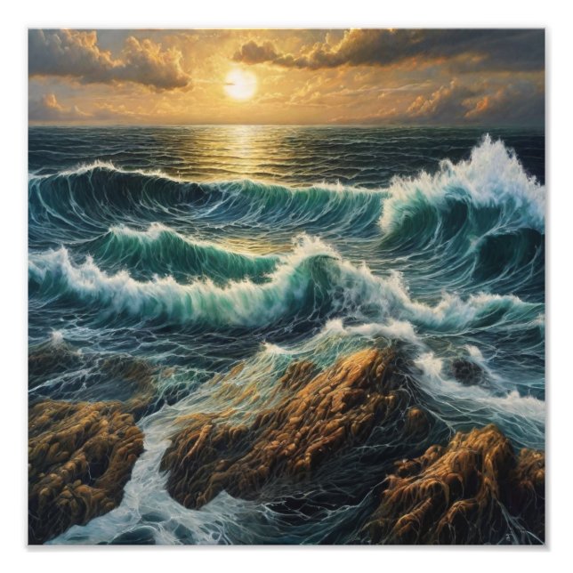 Foto Fury Oceano: Pintura Dramática de Capa de Mar (Frente)