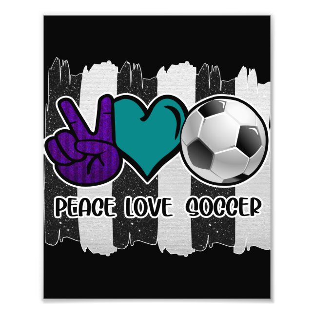 Foto Futebol de amor à paz em branco e preto (Frente)