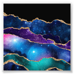 Foto Galáxia de Pedra Agácida Marmoreada Faux Brilhante