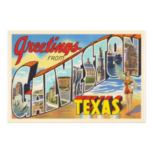 Foto Galveston Texas TX Vintage - Letra grande