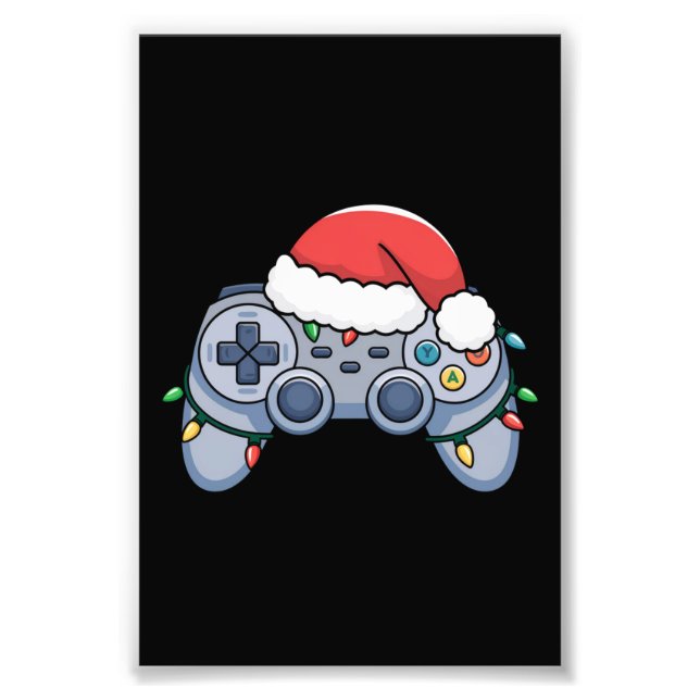 Foto Gamer Santa Hat do Controlador de Vídeo (Frente)