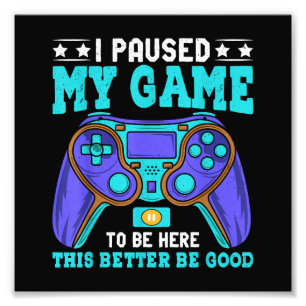 Foto Gamer Shirt Boys Men Crianças Pausaram Meu Jogo Pa
