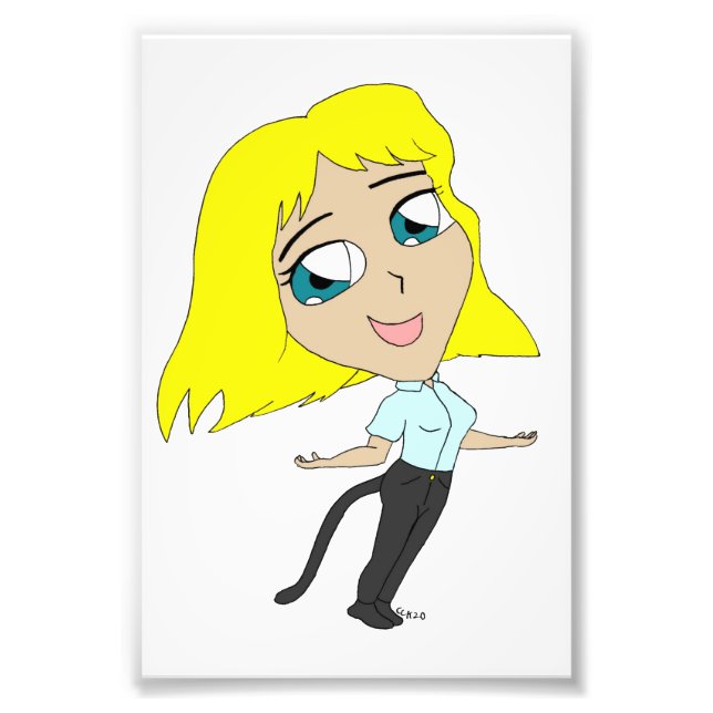 Foto garota chibi com uma cauda  (Frente)