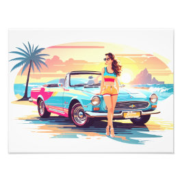 Foto Garota com carro e natureza dos sonhos