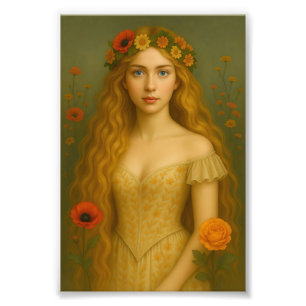 Foto Garota de Cabelo Ouro com Coroa Flor - Ro Elegante