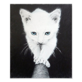 Foto Gatinho branco fofo Desenho de animal arte Amantes