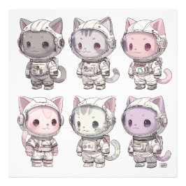 Foto Gatinhos Astronautas Fofinhos Equipe Kawaii