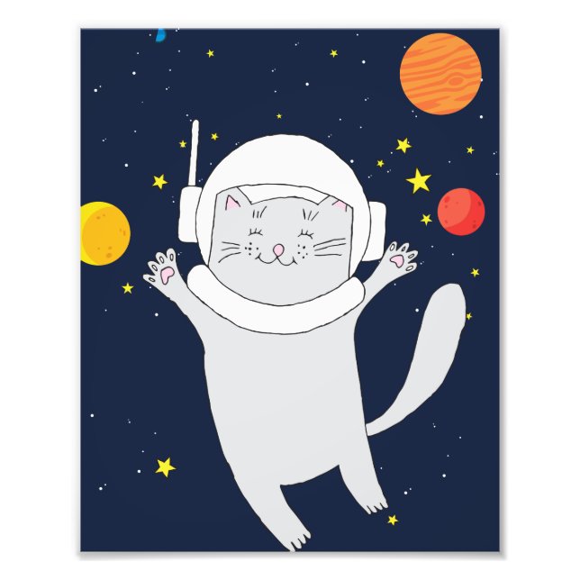 Foto Gato Astronauta Animal Com Capacete Espacial Clipa (Frente)
