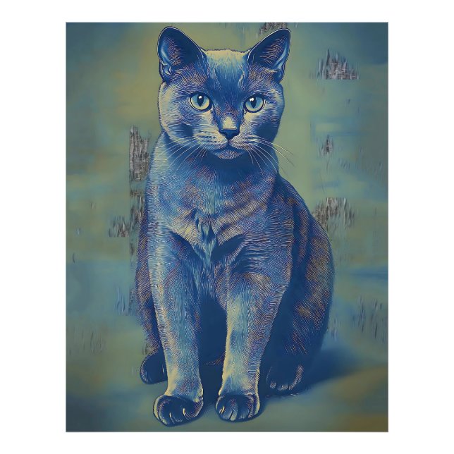 Foto Gato Azul Russo Místico (Frente)