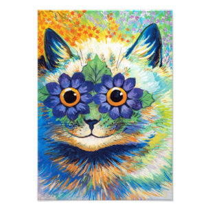 Foto Gato com Olhos Flores   Louis Wain  