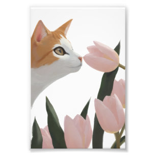 Foto Gato Curioso Floral de Primavera