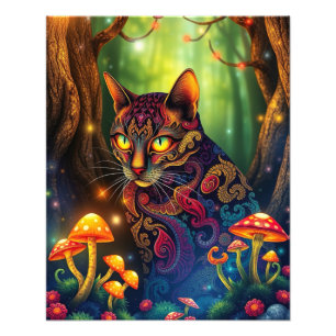 Foto Gato de Fantasia Mágica da Floresta de Cogumelo