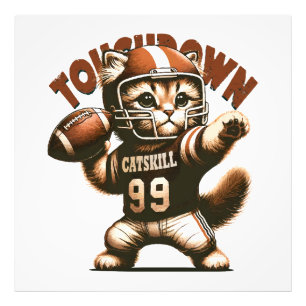 Foto Gato de Futebol Americano - Touchdown Purrfeição