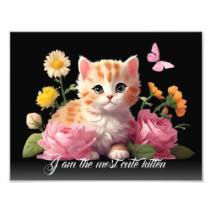 Foto Gato de Gatinho Branco e Bonito de Preto Flor Pers