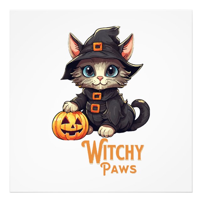 Foto Gato de Halloween Patas Bruxa (Frente)