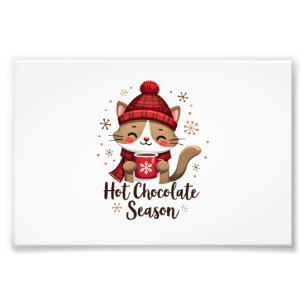 Foto Gato Engraçado Chocolate Quente Temporada Feliz Na