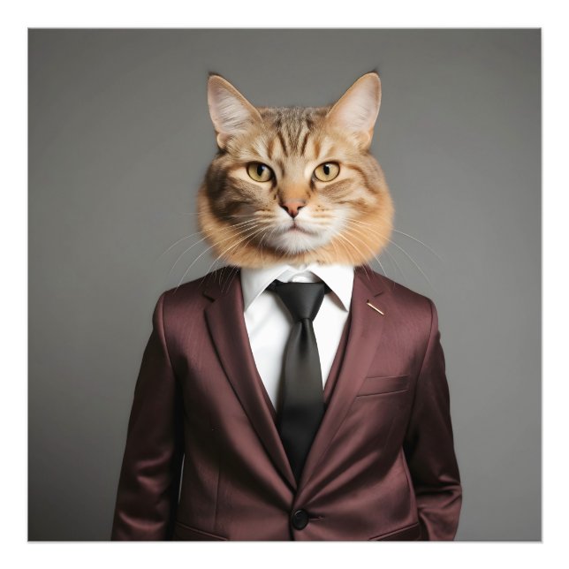 Foto Gato engraçado de terno (Frente)