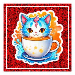 Foto Gato Fofo Com Caneca De Café Design De Desenho-946