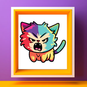 Foto Gato Fofo Kawaii Bravo - Gatinho Silvando Pop Art