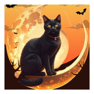 Foto Gato Negro Moderno do Halloween
