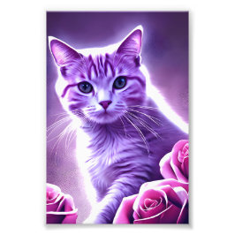 Foto Gato roxo chamado Lavanda com rosas
