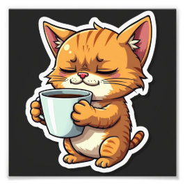 Foto gato segurando um café