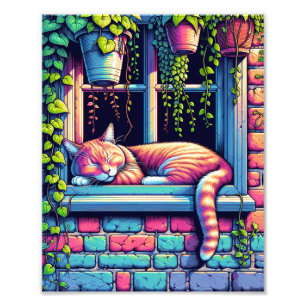 Foto Gato Sonolento na Janela Envia Arte Ai