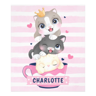 Foto Gatos de Desenho Animado Fofos Empilhados Listras