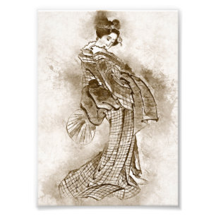 Foto Geisha Girl Vintage tradicional japonês ART
