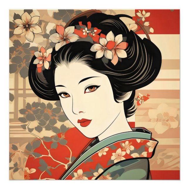 Foto Geisha Traditional Ukiyo-e (Frente)