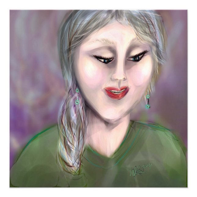 Foto Gentle Knowing Modern Feminine Portrait Wall Art (Frente)