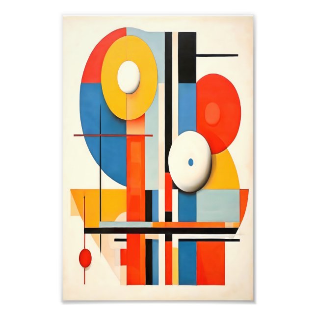 Foto Geométrico Bauhaus Minimalista Abstrato Art (Frente)