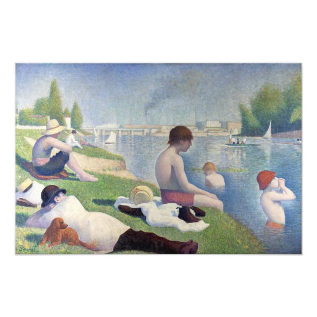 Foto Georges Seurat - Banhistas em Asnieres (Frente)
