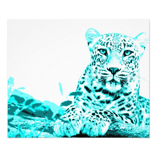 Foto Georgous Leopard em Turquoise (Frente)