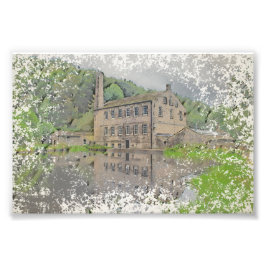 Foto Gibson Mill, Hardcastle Crags Pintura em Aquarela