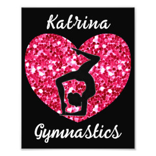 Foto Ginástica Preta e Rosa Quente Personalizada