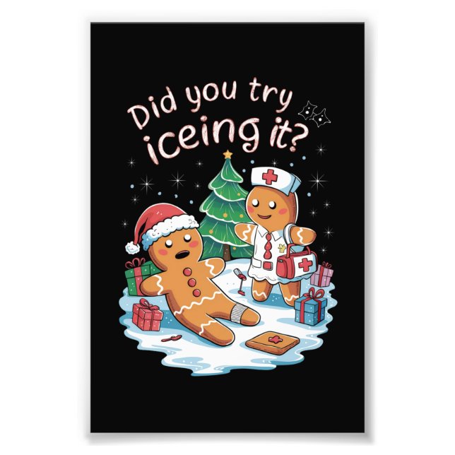 Foto Gingerbird Man Cookie Ugly Sweater Oh Snap Xmas (Frente)