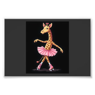 Foto Girafa De Patins Em Tutu Rosa E Camiseta
