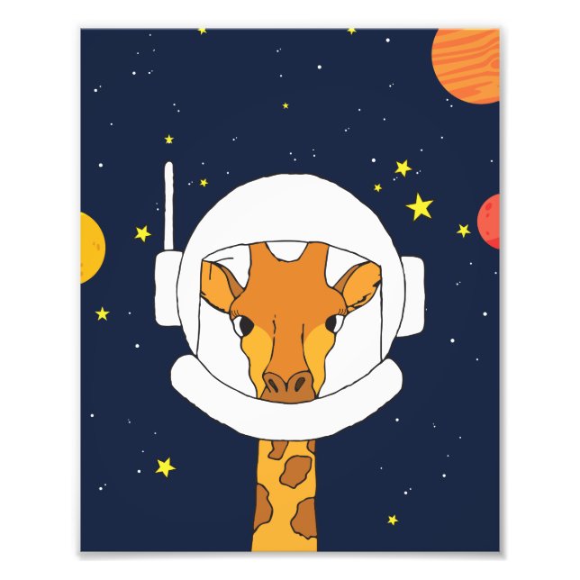 Foto Giraffe Astronauta Animal Com Clipe De Capacete Es (Frente)