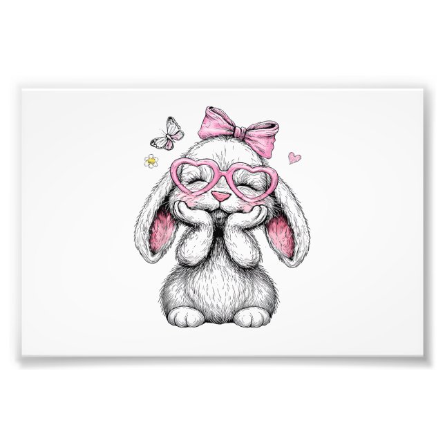 Foto Girls Easter Cute Bunny Face Pink Easter Kids Todd (Frente)