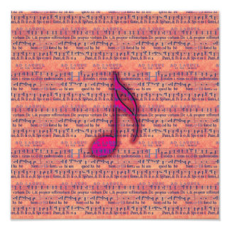 Foto Girly Trendy Musical Note on Sheet Music